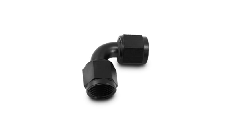 Vibrant Performance -3AN Female 90 Degree Union Adapter Fitting - Anodized Black