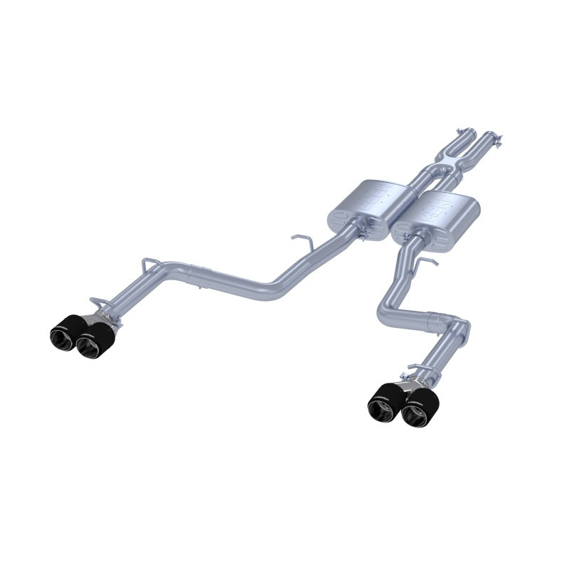 MBRP Armor Pro Series Exhaust System for Dodge Challenger 2015-2018 with Quad Carbon Fiber Tips – T304 Stainless Steel, 2.5-inch Dual Rear Exit