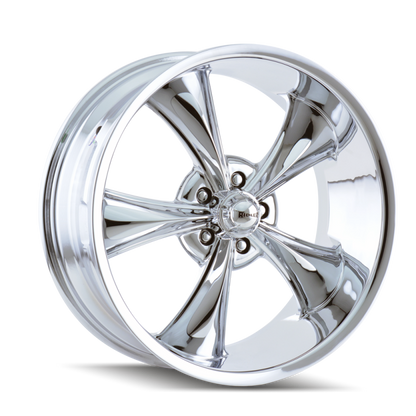 Ridler Wheels 695 Chrome 17x7 Wheel - 5x120.65 Bolt Pattern, 0mm Offset, 83.82mm Hub Diameter