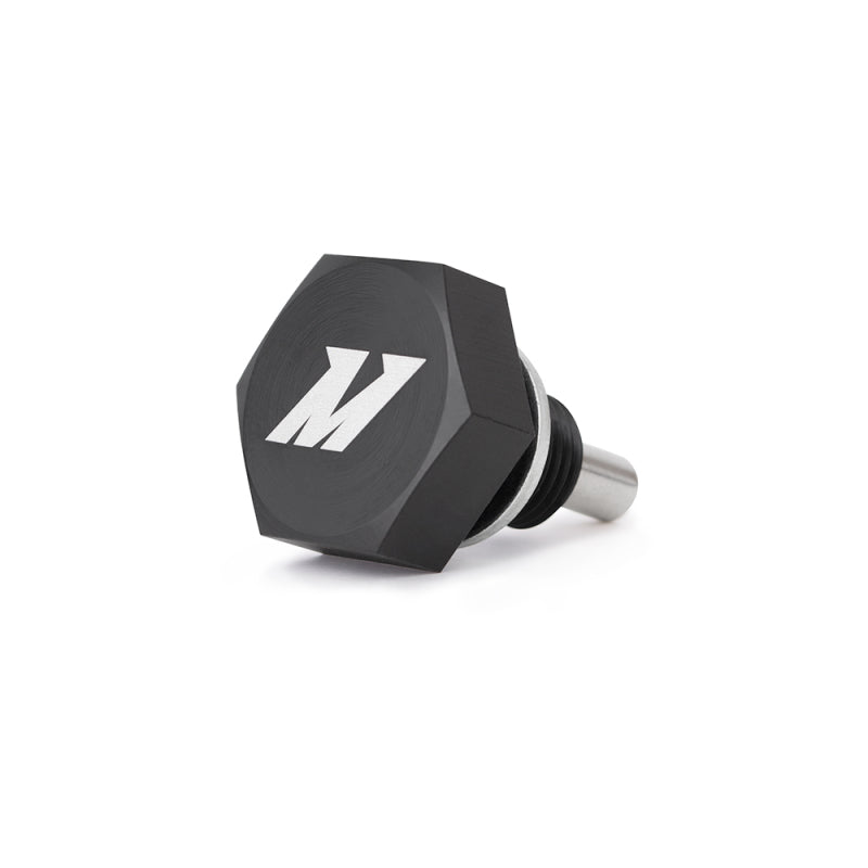 Mishimoto Magnetic Oil Drain Plug M12x1.75 Black – Engine Metal Fragment Collector for Ford, GM, Scion