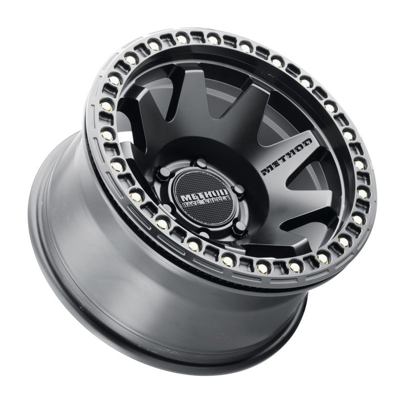 Method MR108 17x9 Inch Matte Black Beadlock Wheel with 6x5.5 Bolt Pattern and -44mm Offset