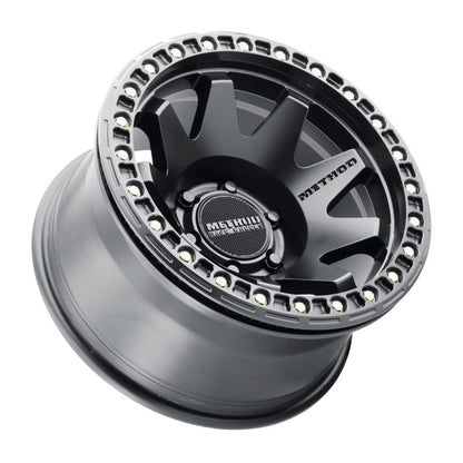 Method MR108 17x9 Inch Matte Black Beadlock Wheel with 6x5.5 Bolt Pattern and -44mm Offset