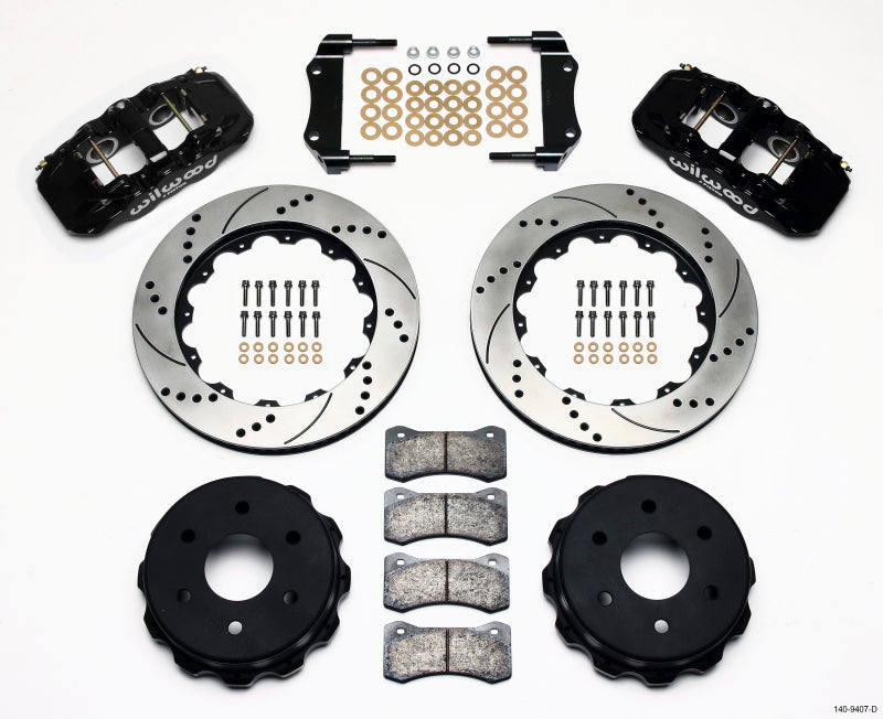 Wilwood AERO4 Rear Truck Brake Kit with 14.25-inch Drilled Rotors for Chevrolet Tahoe (2008-2010)