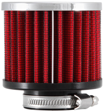 K&N Engineering 62-1440 Chrome and Black Rubber Crankcase Vent Filter – 2.5 Inch Height, 3 Inch Outer Diameter, Clamp-On Design