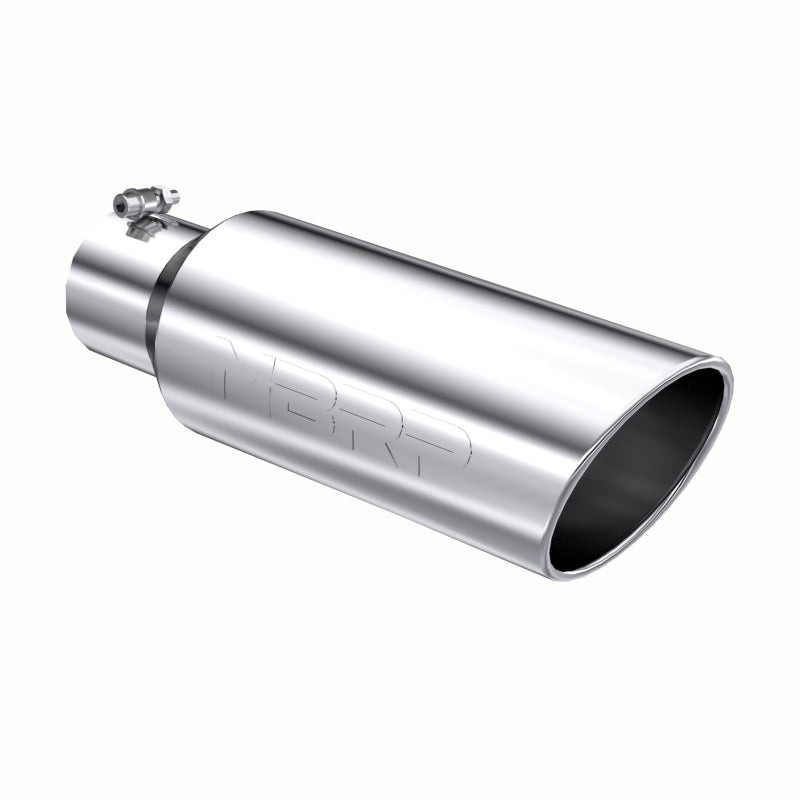MBRP Universal 6-inch Diameter Rolled End Exhaust Tip - T304 Stainless Steel, 4-inch Inlet, 18-inch Length