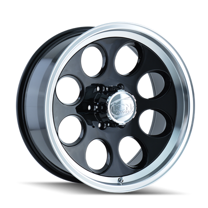 ION Wheels 171 Series 17x9 Black Machined Off-Road Wheel with 5x139.7 Bolt Pattern