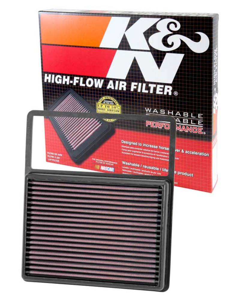 K&N Engineering 33-5001 High-Flow Reusable Air Filter for 2013-2015 Ford Fusion and C-Max 2.0L Hybrid