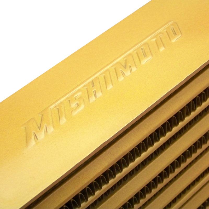 Mishimoto Eat Sleep Race Special Edition Gold M-Line Intercooler - Universal Front-Mount Aluminum Cooler for Enhanced Engine Performance