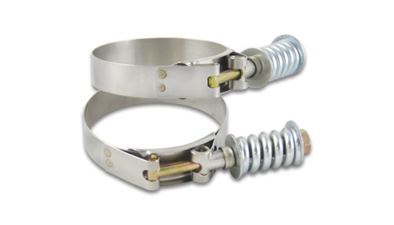 Vibrant Performance Stainless Steel Spring Loaded T-Bolt Clamps Pack of 2 – 2.69 to 2.99 Inch Diameter Range