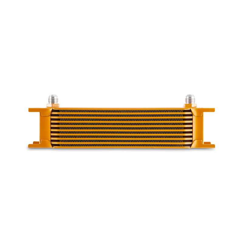 Mishimoto Universal 10-Row Oil Cooler - -8AN Fittings - Gold Finish
