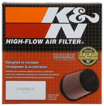 K&N Universal Rubber Air Filter with 3-inch Flange for Audi A4, A5, A6 and Dodge Caliber