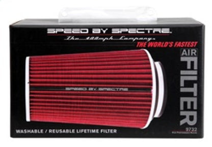Spectre Adjustable Conical High Performance Racing Air Filter 9-1/2 inches Tall - Red