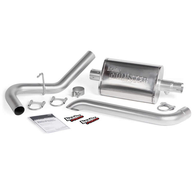 Banks Power 87-01 Jeep 4.0L Cherokee Monster Exhaust System with 2.5-inch Mandrel-Bent Stainless Tailpipe and Straight-Through Muffler