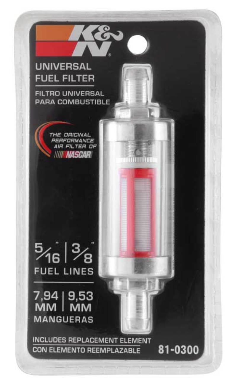 K&N Engineering 81-0300 Universal Replacement Inline Fuel Filter for 5/16in and 3/8in Fuel Lines