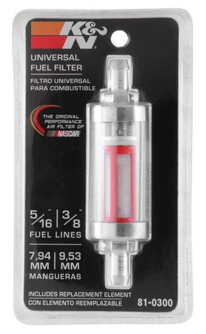 K&N Engineering 81-0300 Universal Replacement Inline Fuel Filter for 5/16in and 3/8in Fuel Lines