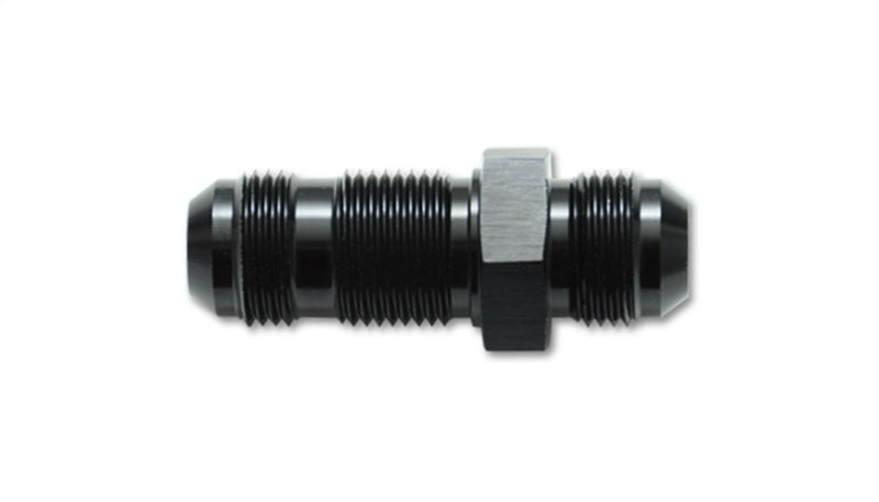 Vibrant -6AN Flare Straight Bulkhead Adapter Fitting in Black Aluminum