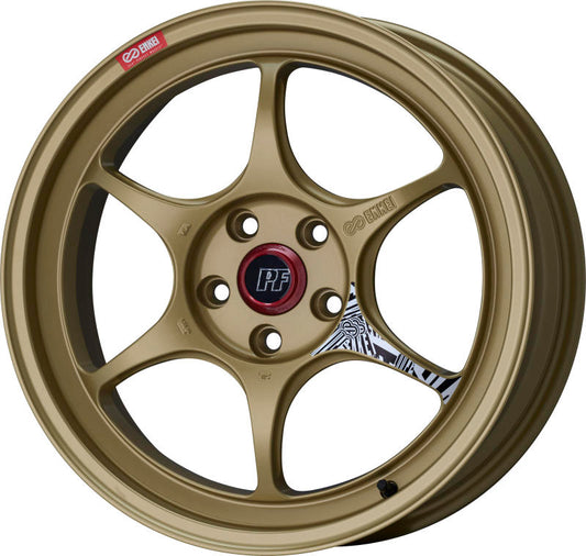Enkei PF06 18x10.5 Inch Gold Cast Alloy Wheel with 5x114.3 Bolt Pattern and 45mm Offset