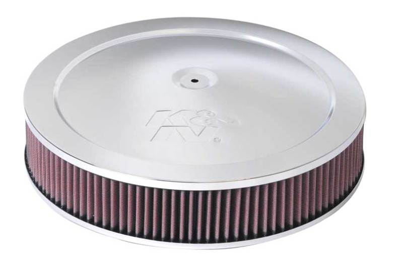 K&N Engineering 14-inch Red Custom Air Cleaner Assembly – High-Flow Round Element Design for Automotive Engines