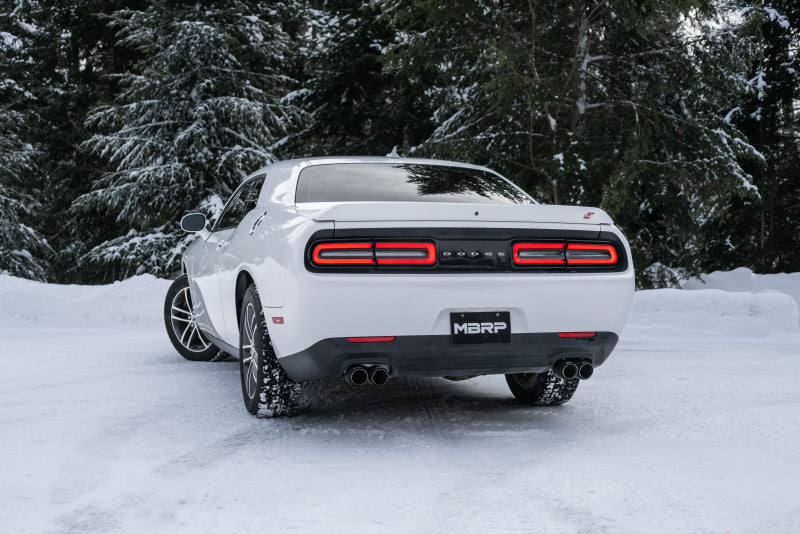 MBRP Armor Pro Series Exhaust System for Dodge Challenger 2015-2018 with Quad Carbon Fiber Tips – T304 Stainless Steel, 2.5-inch Dual Rear Exit