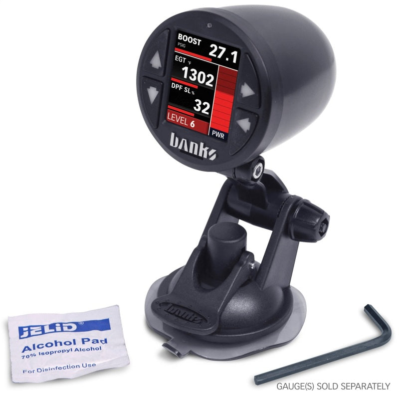Banks Power 52mm Single Gauge Pod Kit with Sticky Base – Universal Suction Cup Mount for iDash and Other 52mm Gauges