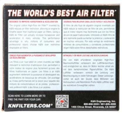 K&N Engineering Universal Air Filter - 2-7/16 inch Flange x 3-1/2 inch Outer Diameter x 4 inch Height