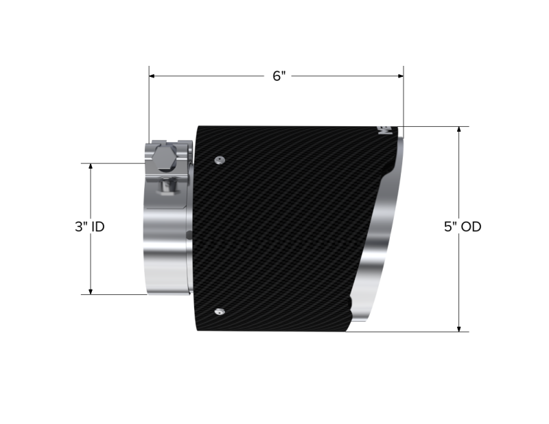 MBRP Universal Carbon Fiber Exhaust Tip 3 Inch Inlet, 5 Inch Outlet, Angle Cut Dual Wall