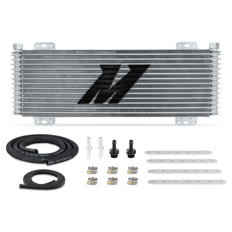 Mishimoto 13-Row Stacked Plate Transmission Cooler - Silver | Heavy-Duty Universal Cooling Solution