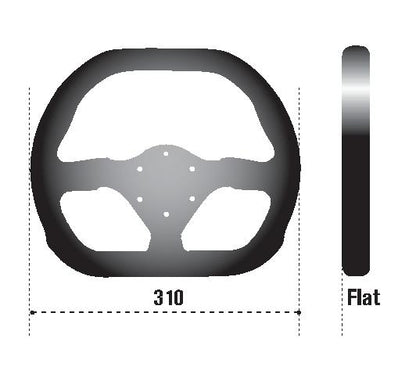 Sparco 015P310F2SN Suede Black Steering Wheel - 12.2 in Diameter, 10.2 in Width