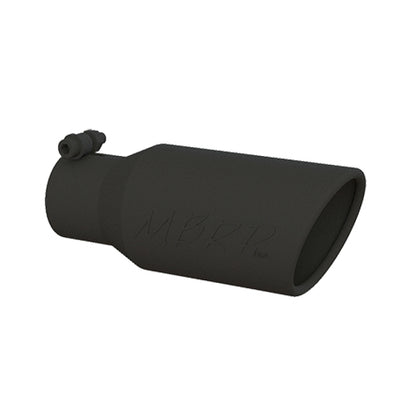 MBRP Universal Angled Rolled End Exhaust Tip - Black Coated Stainless Steel, 4 Inch Outlet Diameter, 2-3/4 Inch Inlet Diameter, 10 Inch Length