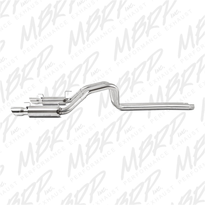 MBRP Armor Plus Series Dual Split Rear Race Exhaust System for Ford Mustang 2005-2010 with 4-inch Tips