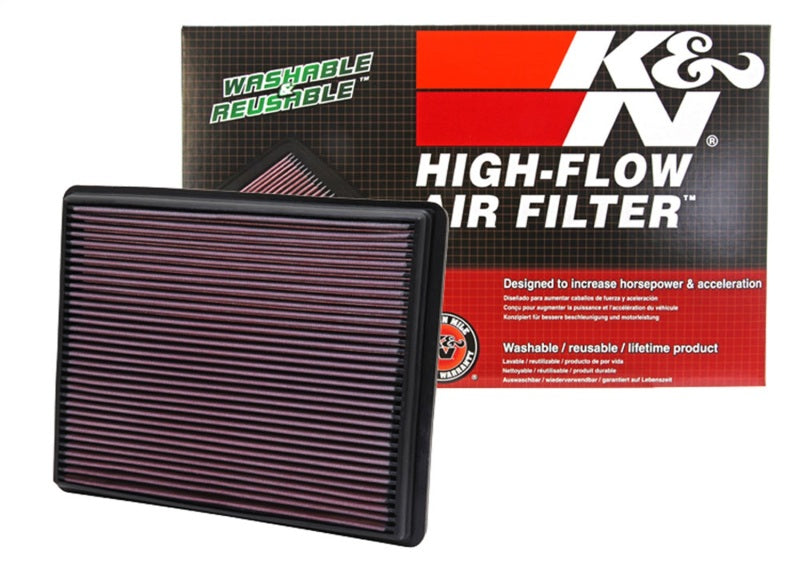 K&N Engineering 33-2129 High-Flow Reusable Drop-In Air Filter for Chevrolet Avalanche, Suburban, Cadillac, Jeep, and GMC Pickup