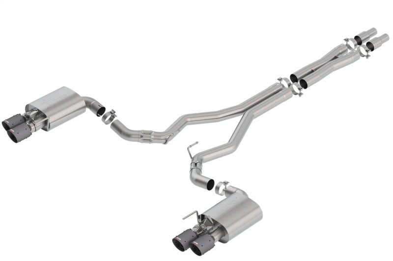 Borla 2018-2023 Ford Mustang GT 5.0L AT/MT 3-Inch Atak Catback Exhaust with Valves and Carbon Fiber Black Tips