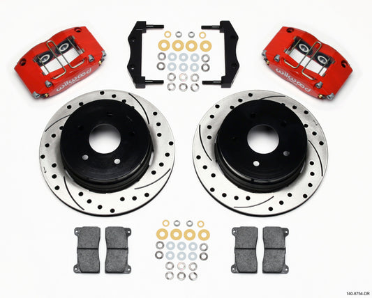 Wilwood Dynapro Radial Rear Brake Kit 12.19 inches Drilled Red for 2004-2006 Pontiac GTO