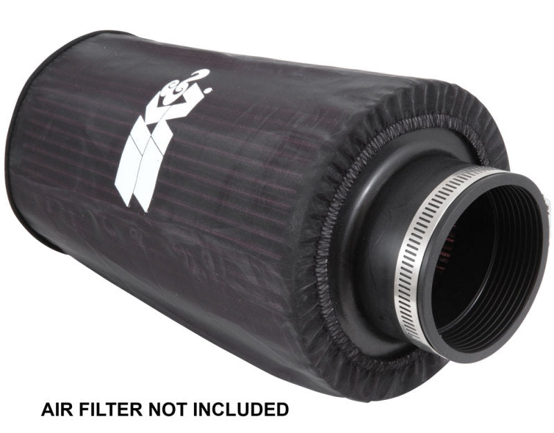 K&N Engineering RE-0810PK Universal Round Tapered Filter Wrap – Black, 6-inch Base, 4.625-inch Top, 9-inch Height