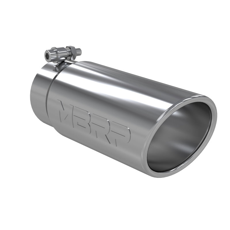MBRP Universal 4-inch Exhaust Tip with Angled Rolled End - 3.5-inch Inlet, 10-inch Length
