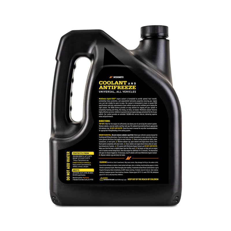 Mishimoto Liquid Chill EG Coolant - Universal Yellow Engine Coolant for Optimal Heat Transfer and Long-Term Engine Protection