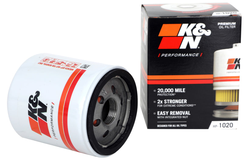 K&N Engineering Premium Wrench-Off Oil Filter HP-1020 for Chevrolet Malibu, Captiva Sport, and Impala