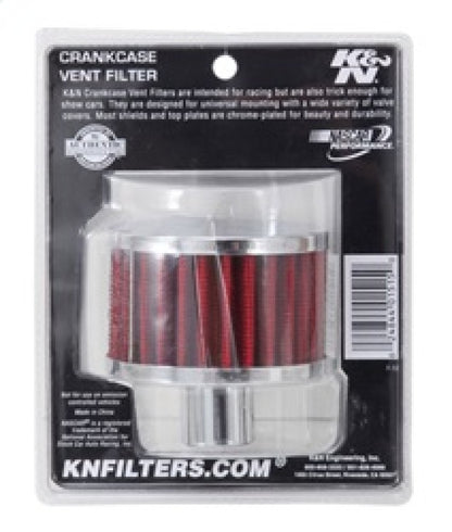K&N Engineering 62-1170 1-Inch Crankcase Vent Filter with Chrome Finish