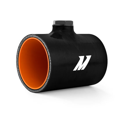 Mishimoto 3-Inch Black Silicone Coupler with 1/8-Inch NPT Bung for Automotive Cooling and Intake Systems