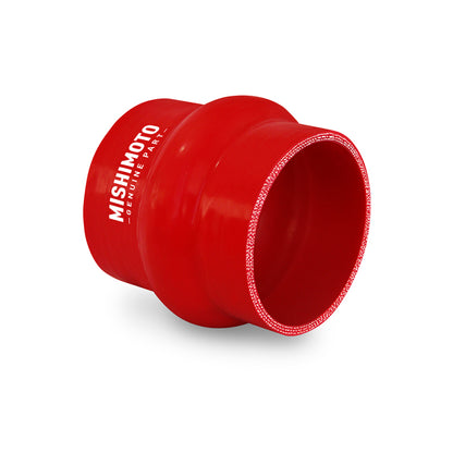 Mishimoto 3-Inch Red Silicone Hump Hose Coupler for Automotive Intake and Intercooler Systems