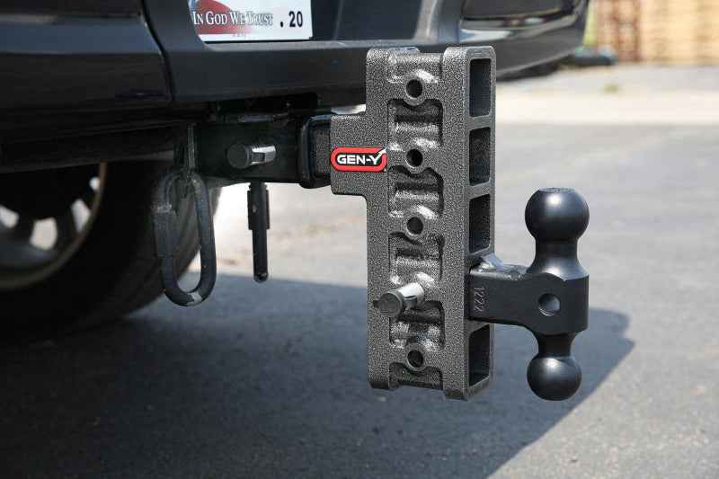 Gen-Y Mega Duty 2.5in Shank 9in Drop 3.5K TW 32K Hitch w/GH-0161 Dual-Ball/Pintle Lock