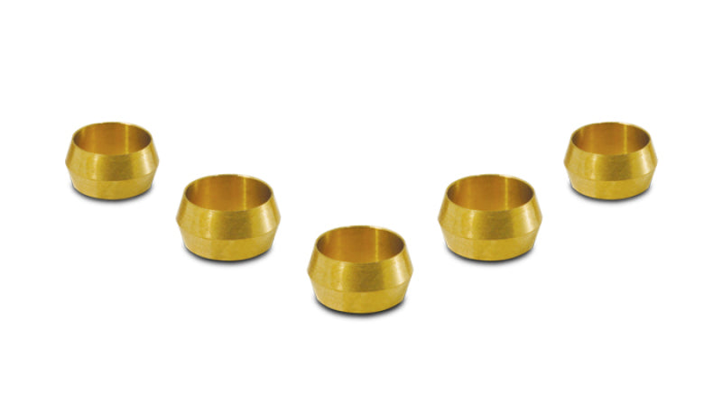 Vibrant 1/4 Inch Brass Olive Inserts - Pack of 5 for Aluminum Hardline Tubing