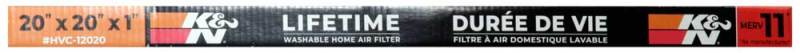 K&N HVAC Filter 20 x 20 x 1 - Reusable Pleated Synthetic Air Filter with MERV 11 Rating