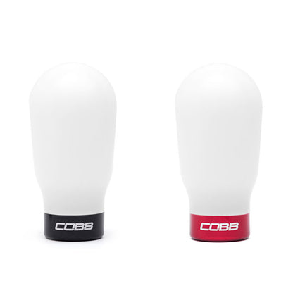 COBB Subaru 6-Speed Tall Weighted Shift Knob - White with Red and Black Collars
