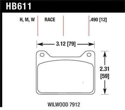 Hawk Wilwood 7912 DTC-30 Race Brake Pads