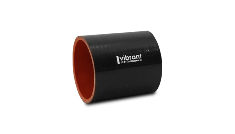 Vibrant 4 Ply Reinforced Silicone Straight Hose Coupling - 1 Inch I.D., 3 Inches Long, Black