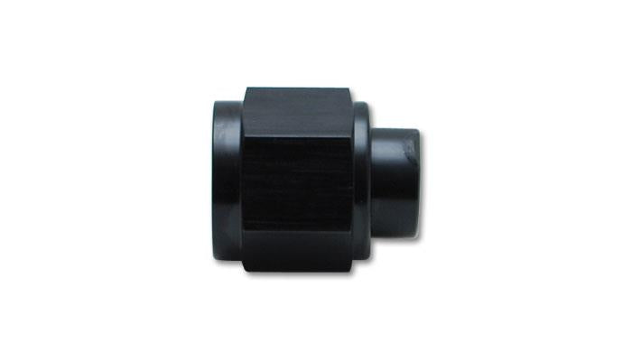 Vibrant -6AN Flare Caps in Anodized Black for Automotive Lines and Ports