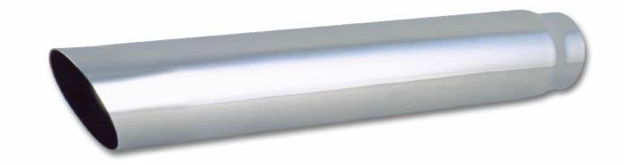 Vibrant 4-inch Round Stainless Steel Truck/SUV Exhaust Tip - Single Wall Angle Cut, 20 inches Long