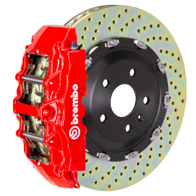 Brembo 11-23 Charger V8 Exc AWD SRT8 Front GT BBK 6-Piece Cast 380x34 Drilled Red Brake Rotor Set