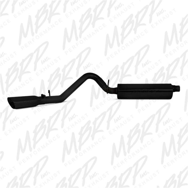 MBRP Armor BLK Series Cat Back Exhaust System for 1997-1999 Jeep Wrangler 2.5L & 4.0L - Black Coated, Single Side Exit